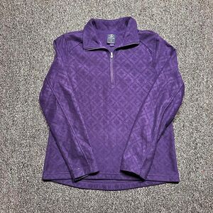 Lands’ End Purple Quarter Zip Fleece Pullover – Women’s Small
